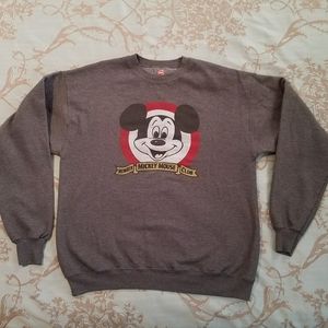 Disney Parks Mickey Mouse Official Mouseketeer Gray Crewneck Sweatshirt Large